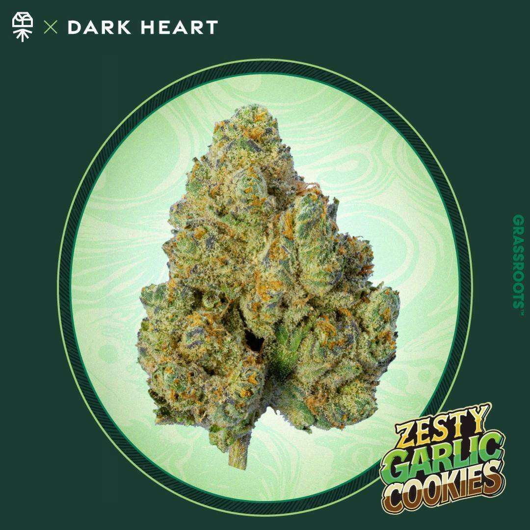Zesty Garlic Cookies Whole Flower - Dark Heart Collection - Grassroots