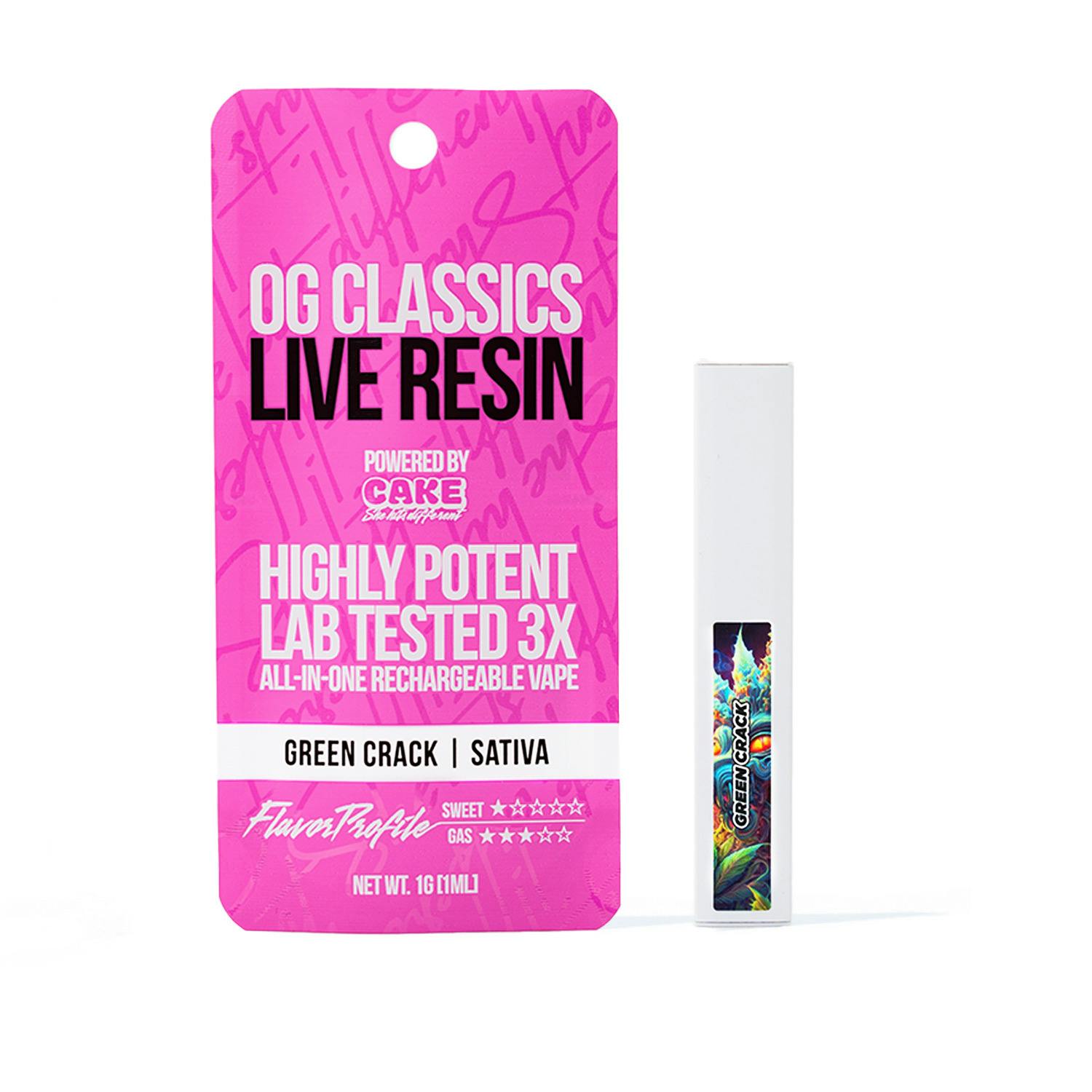Green Crack - 1G - Sativa - OG Classics Live Resin - CAKE she hits Green Crack - 1G - Sativa - OG Classics Live Resin - CAKE she hits