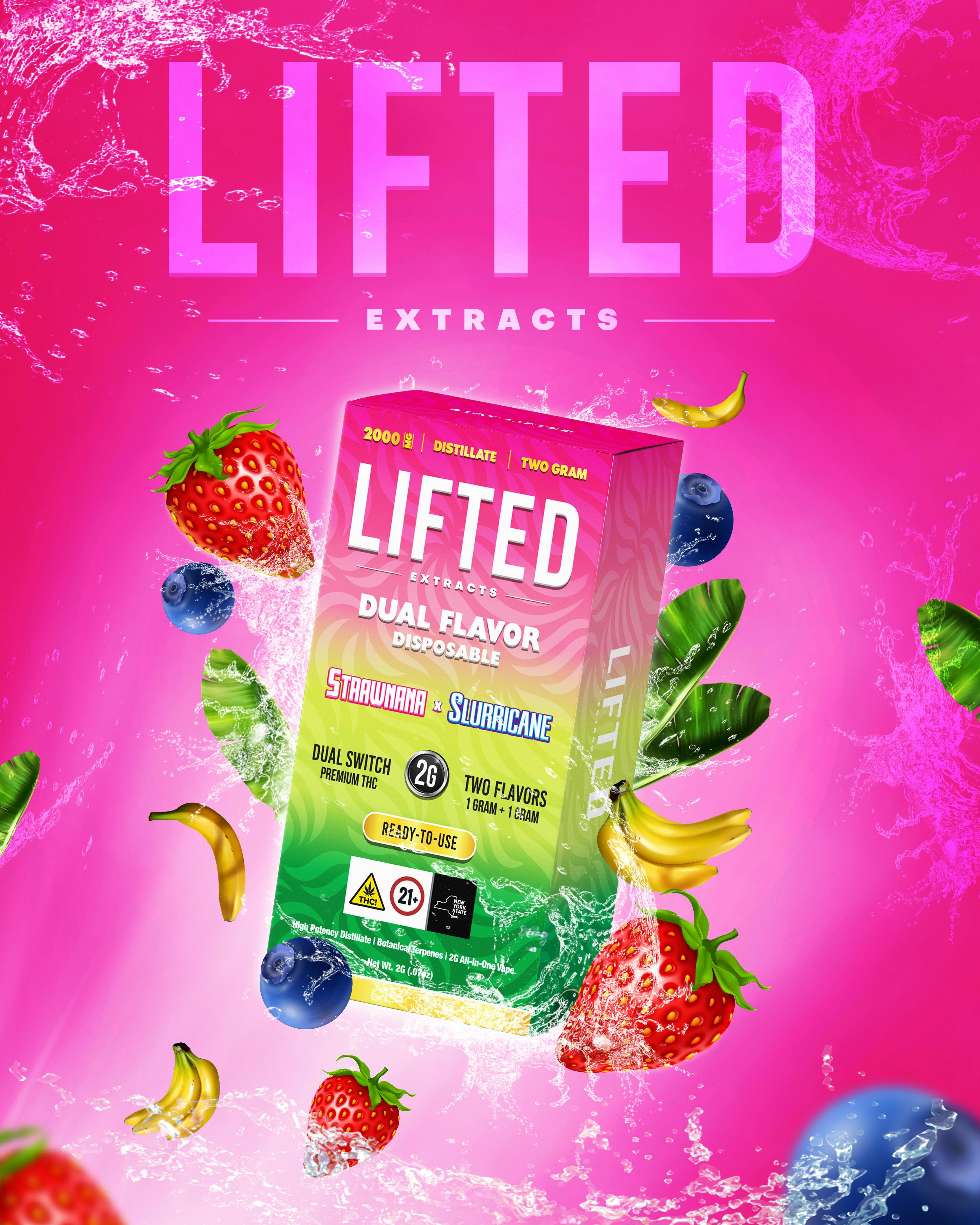 2 Gram Strawnana x Slurricane Disposable | NY - Lifted Extracts