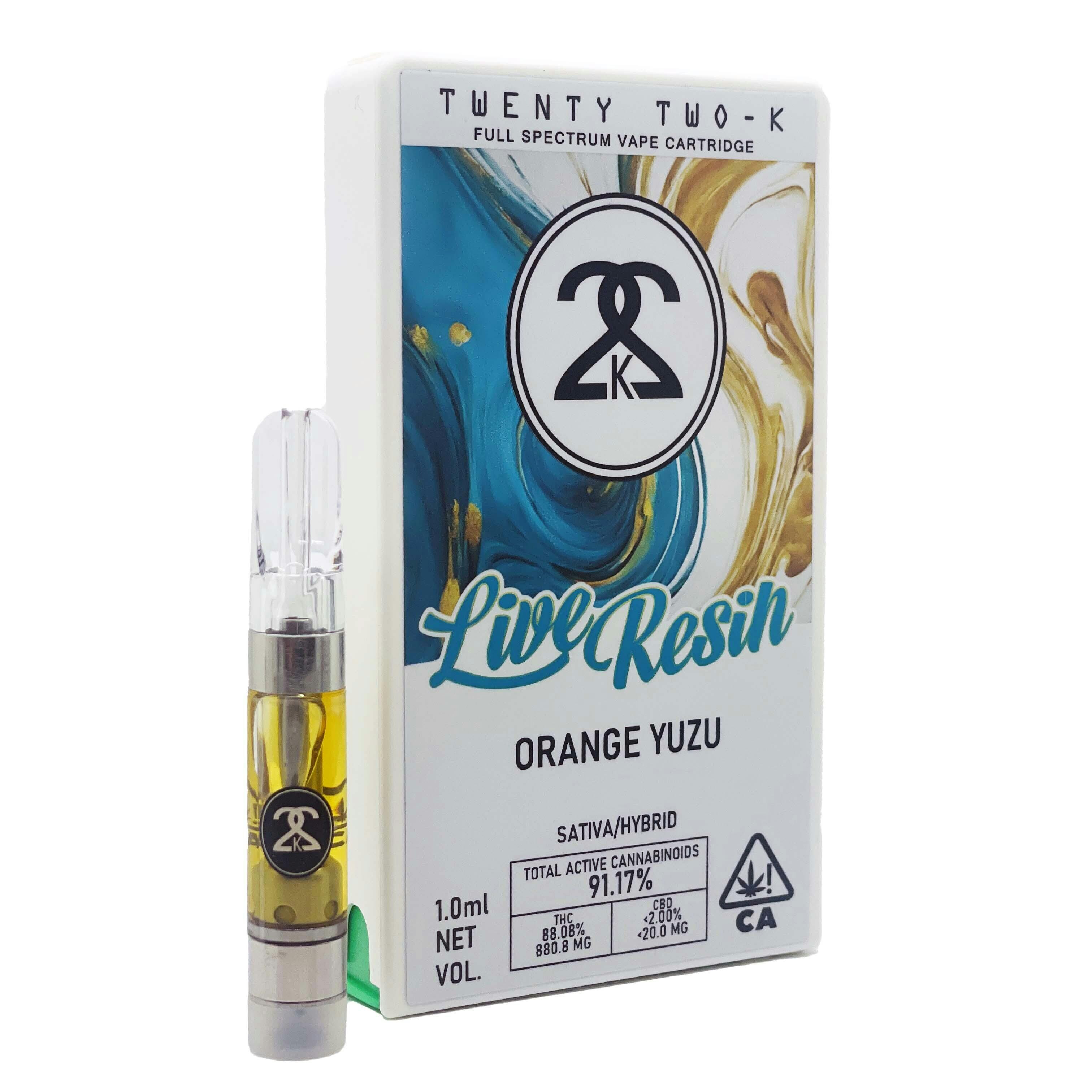22K - Orange Yuzu - Live Resin - 1.0ml Cartridge - Twenty Two K / 22k