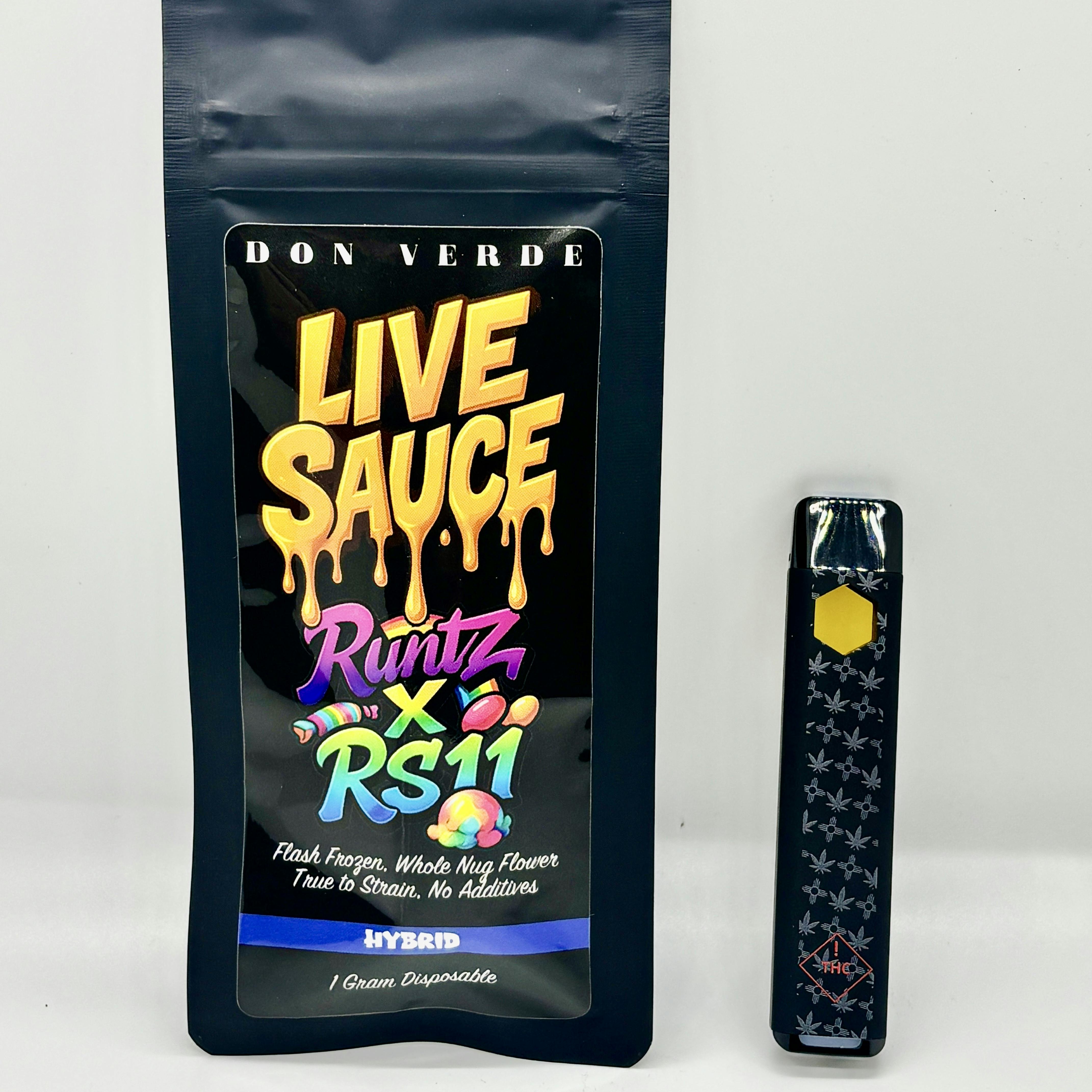 1g Live Sauce Disposable- Runtz X RS11 (Indica) - Don Verde