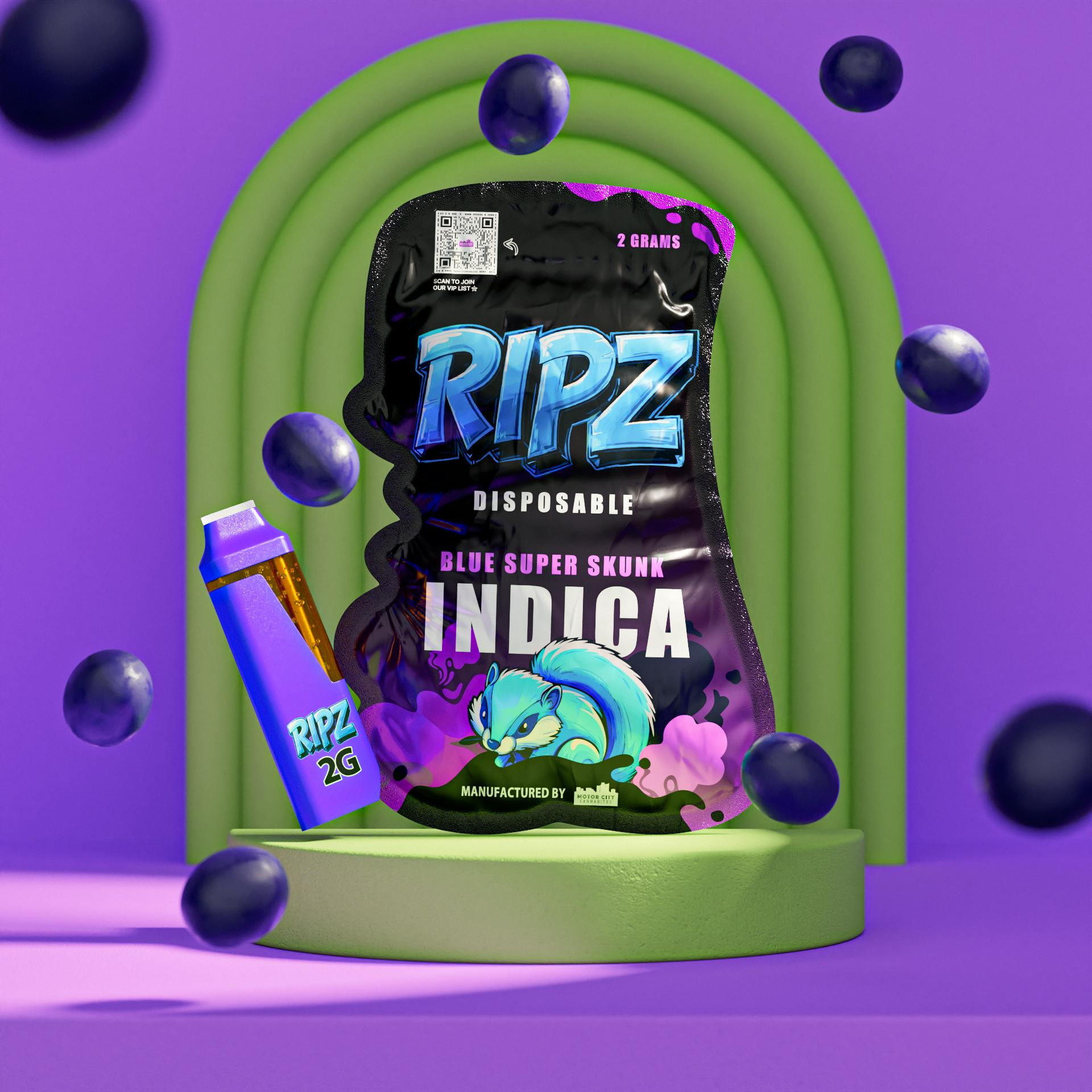 Ripz | Blue Super Skunk | Disposable | 2g - Ripz