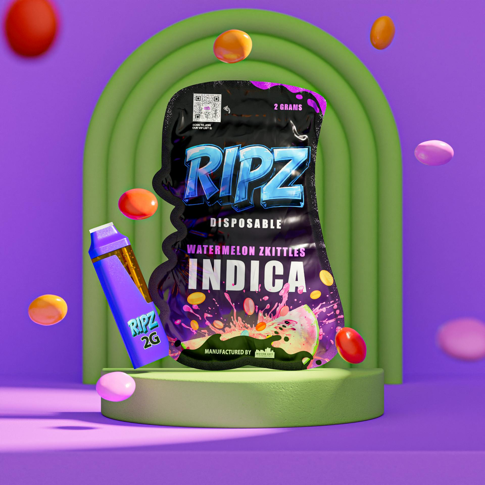 Ripz 2G Disposable Watermelon Zkittles - Ripz