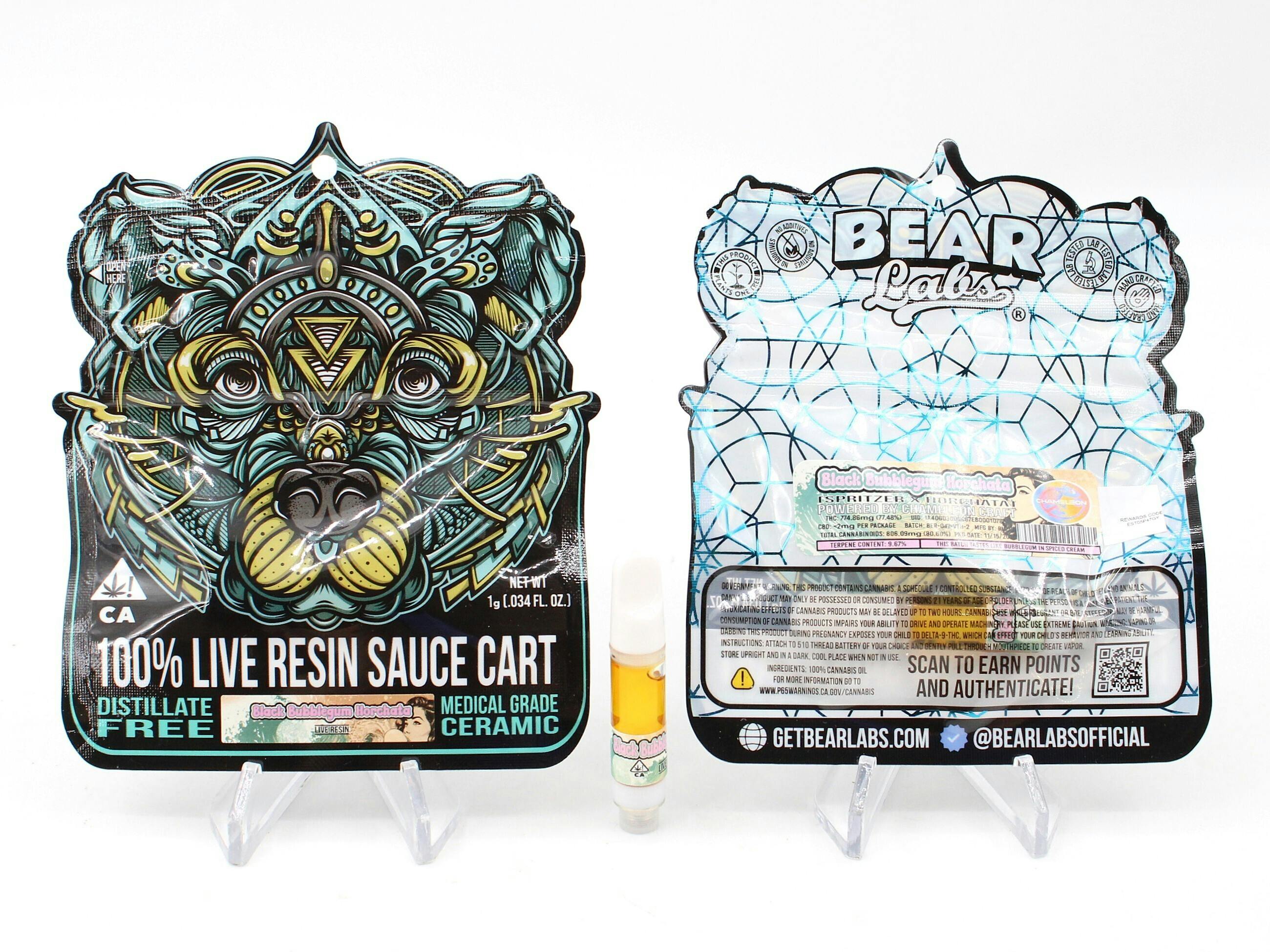 BEAR Labs - Black Bubblegum Horchata - 510 Threaded - Cartridge