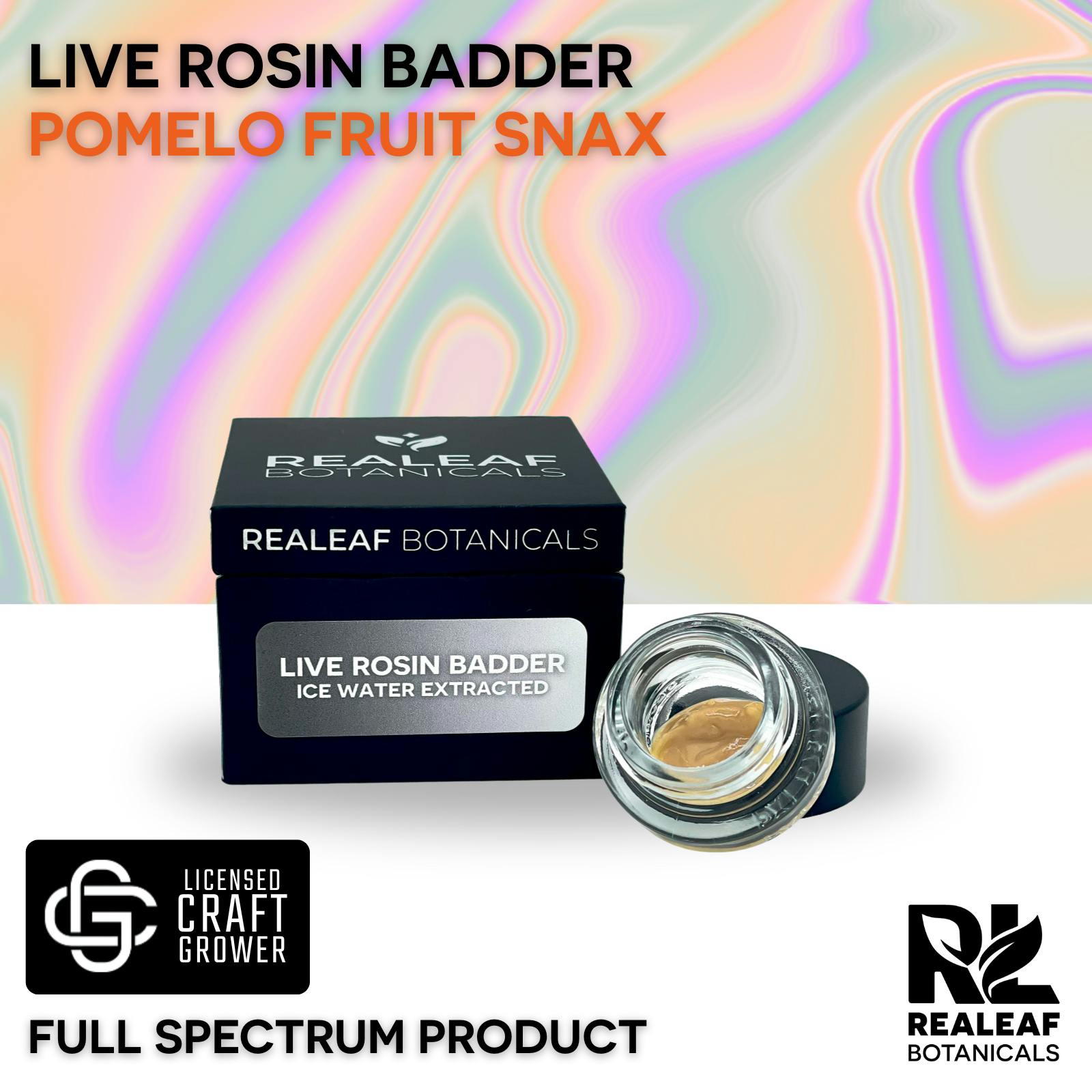 Pomelo Fruit Snax Live Rosin Badder 1g - Realeaf Botanicals
