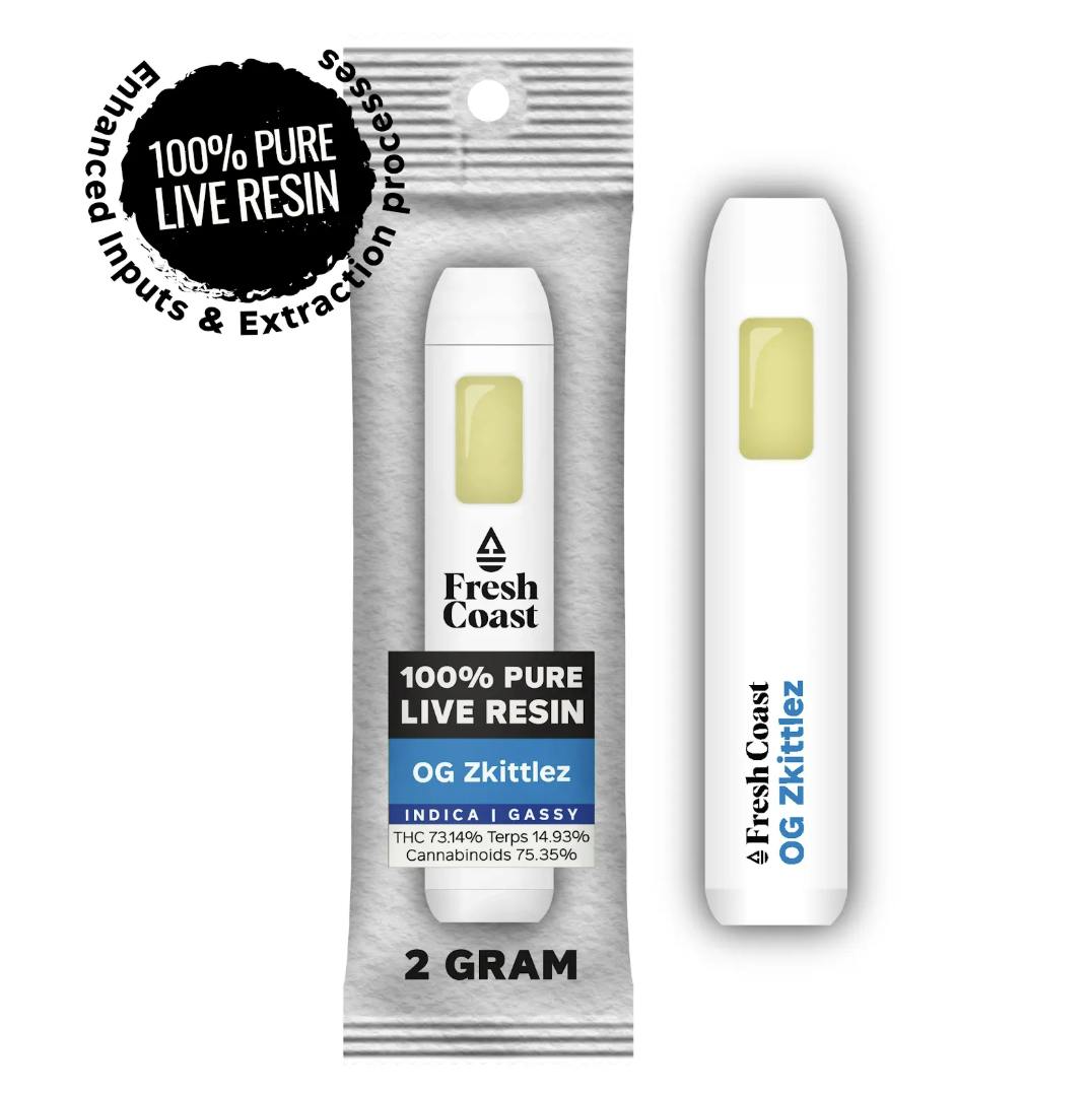 Fresh Coast | OG Zkittlez | 100% Pure Live Resin 2G Disposable