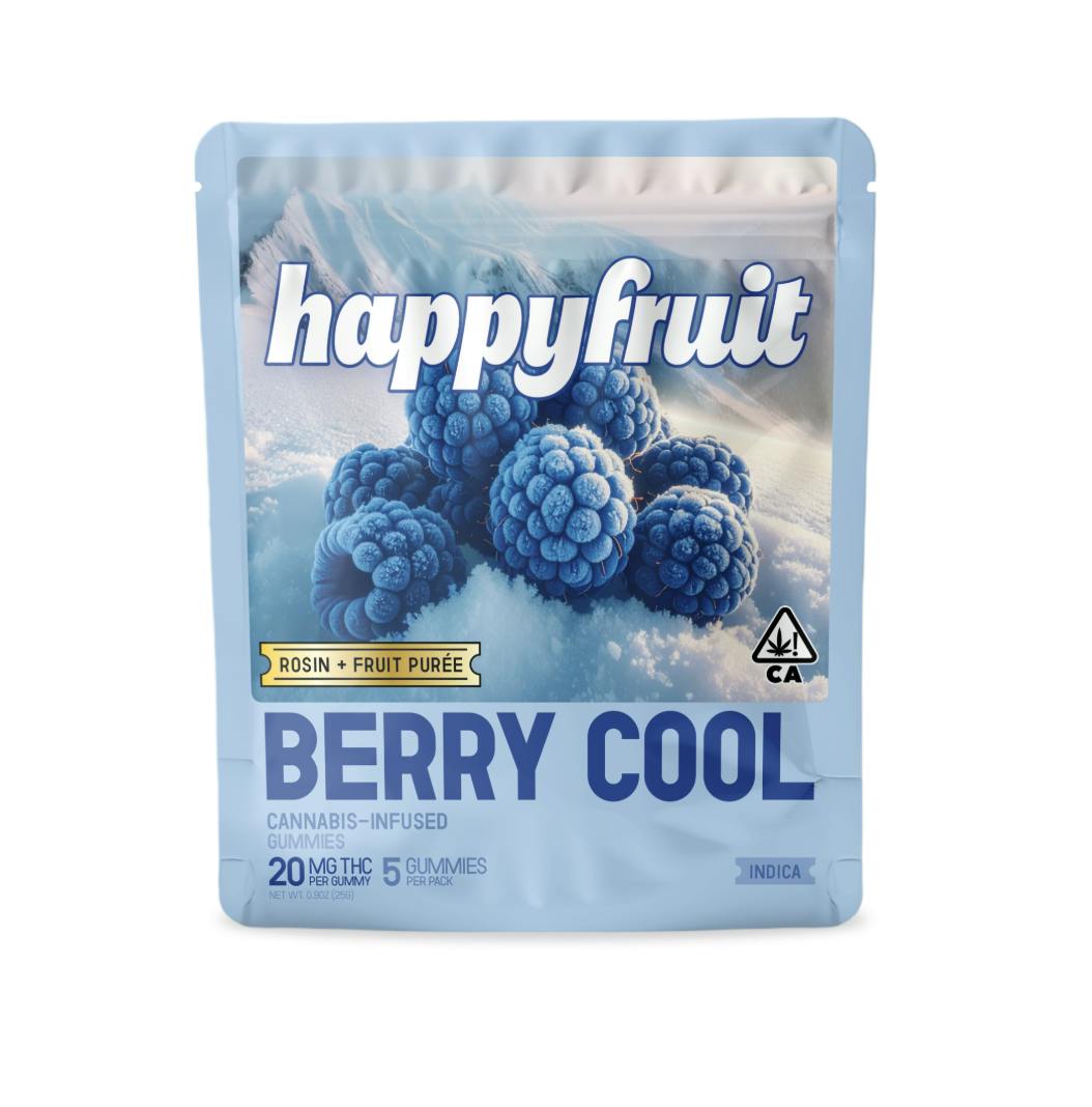 Happy Fruit - Berry Cool Rosin Gummies - 100mg THC - 5pk - Happy Fruit