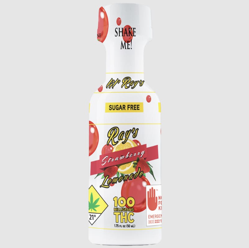 Sugar Free Strawberry lil' Rays 100mg THC - Ray's Lemonade