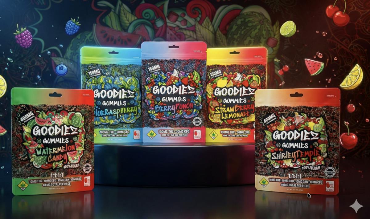 Goodiez | Shirley Temple 1:1:1:1 Gummies | 100mg THC:CBD:CBN:CBG