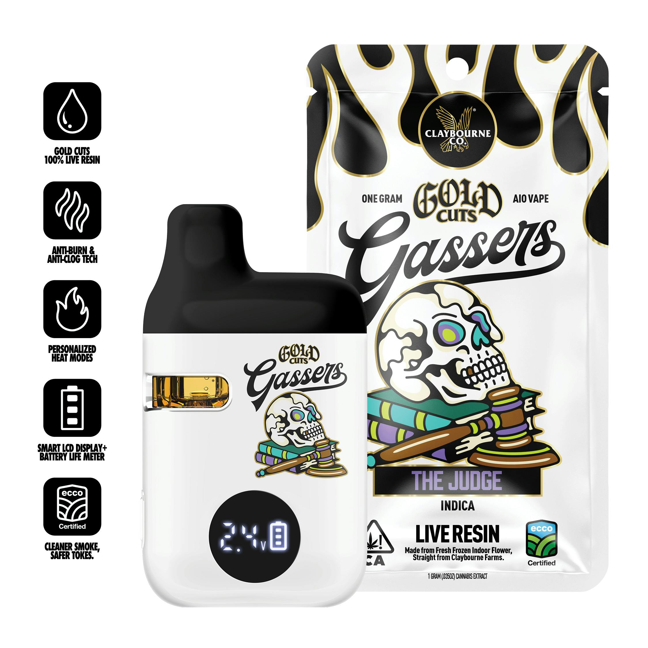 The Judge (1g) - Gassers All-In-One Live Resin Vape - Claybourne Co.