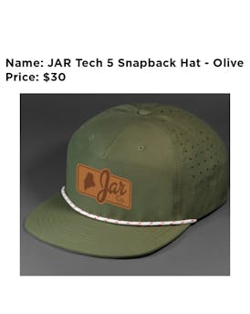 JAR Tech 5 Snapback Hat - Olive