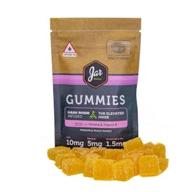 JAR New Gummies Hash Rosin - Pineapple Peach Mango Sativa 200mg 20 pk