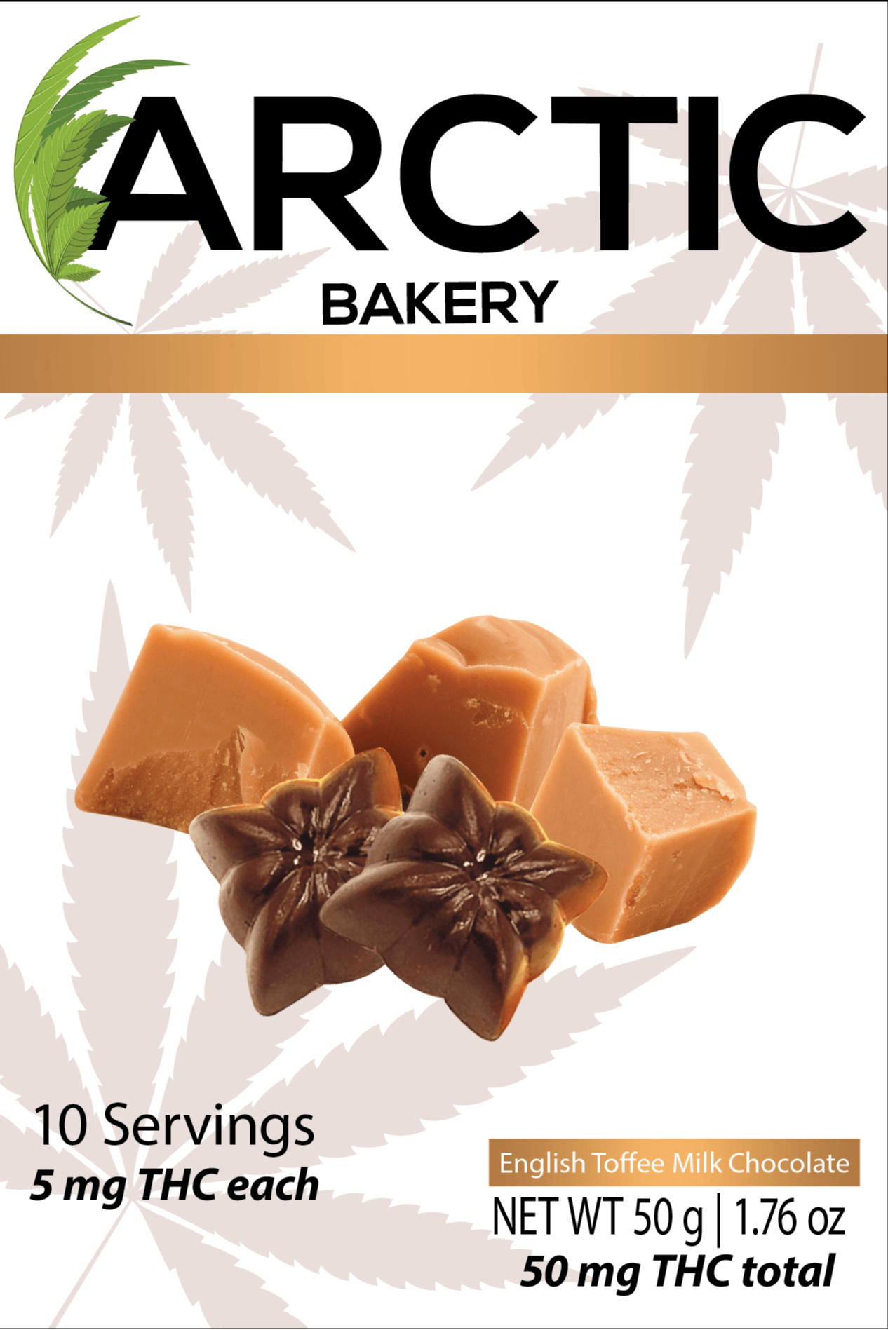 50mg | English Toffee Milk Chocolate | Arctic Stars | Arctic Bakery