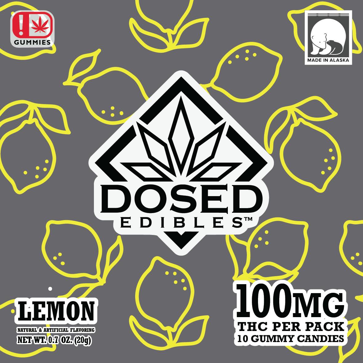 100mg | Lemon| Gummies | Dosed Edibles