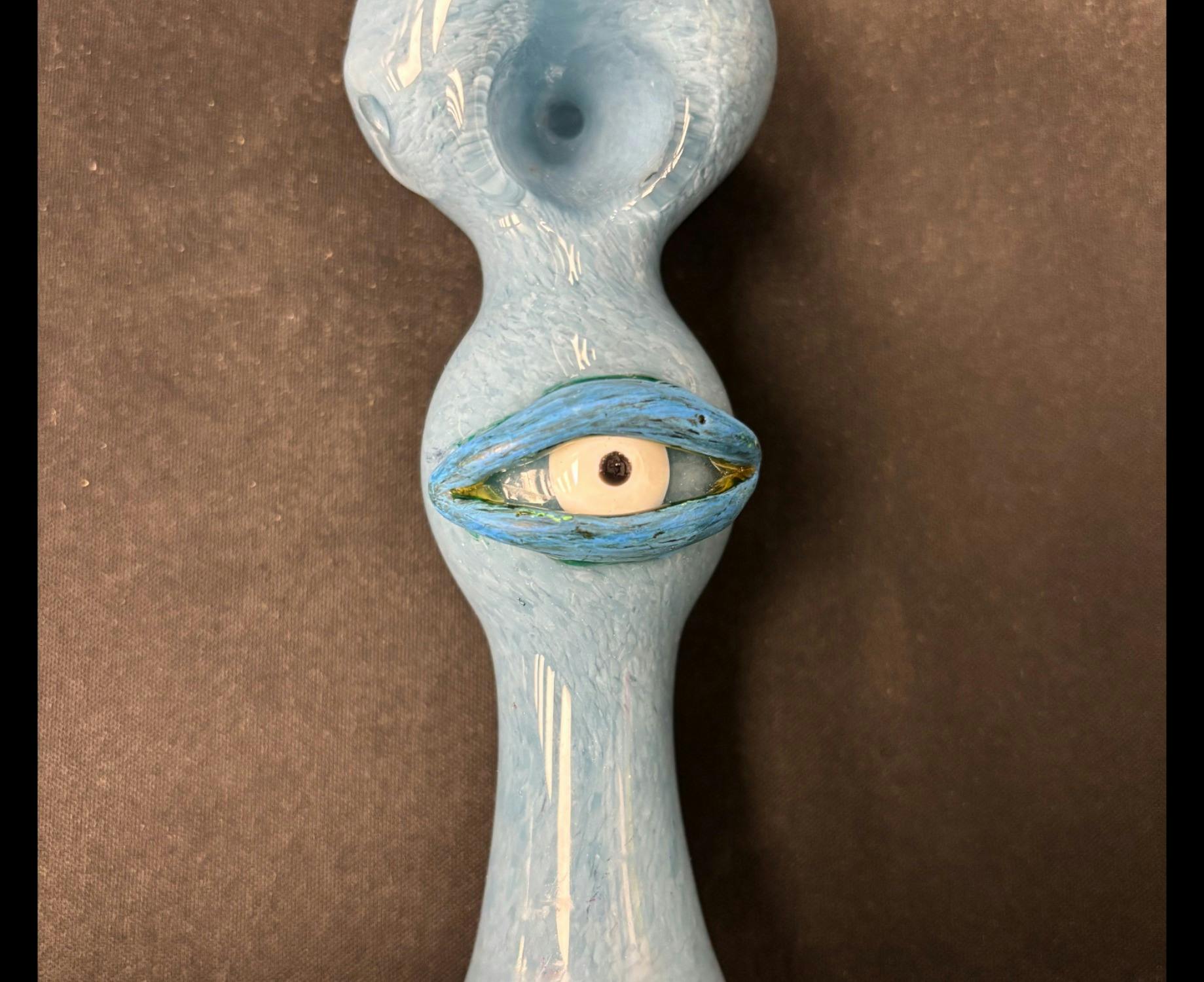 * 5.5" Spoon W/Eye Design | Blue | Pipe | 907 Distributors