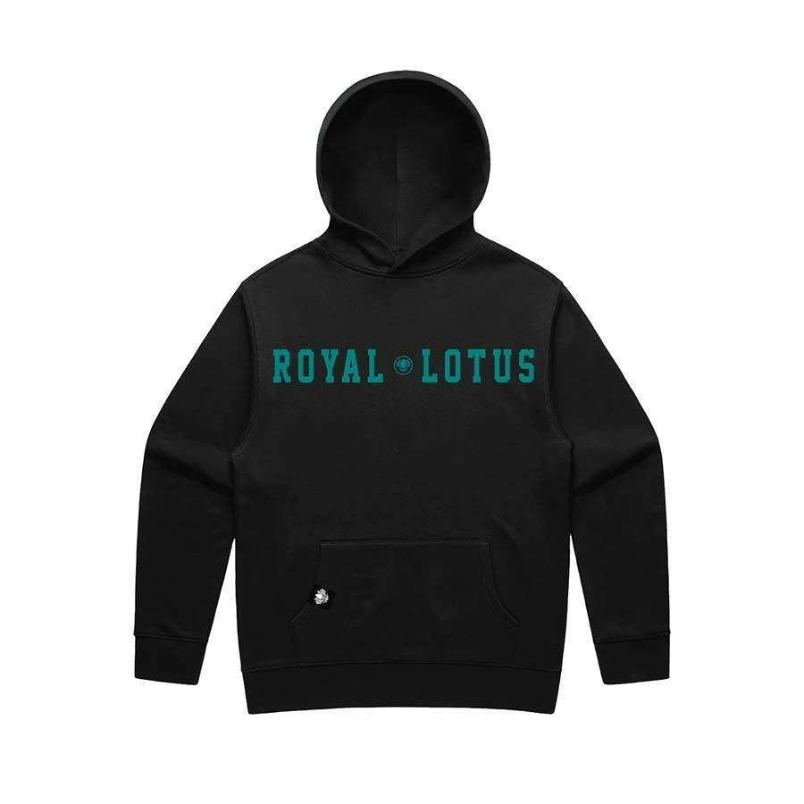 ACADEMICS TEAL ON BLACK HOODIE 4XL