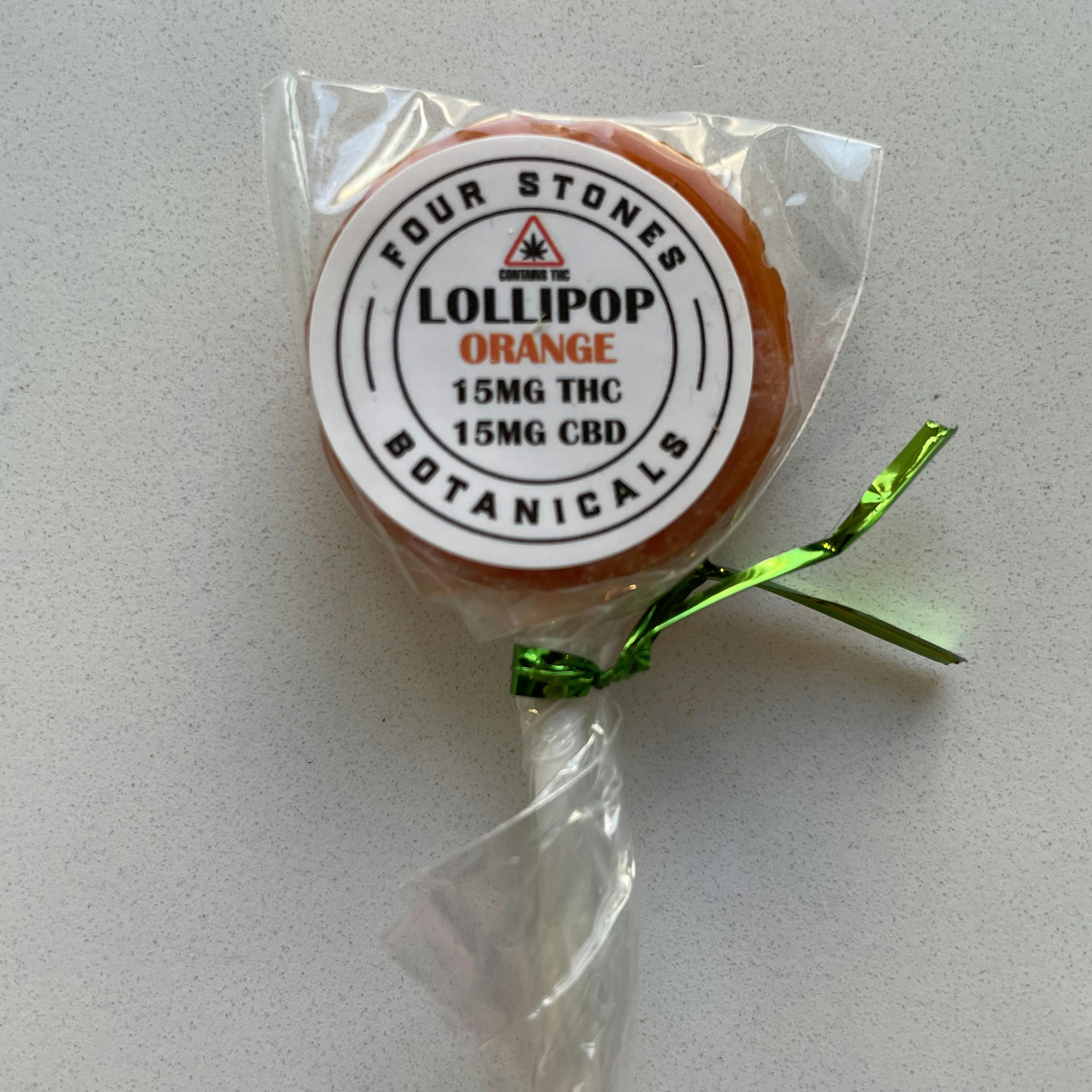 Four Stones Botanicals - Orange Lollipop (15mg THC/15mg CBD)