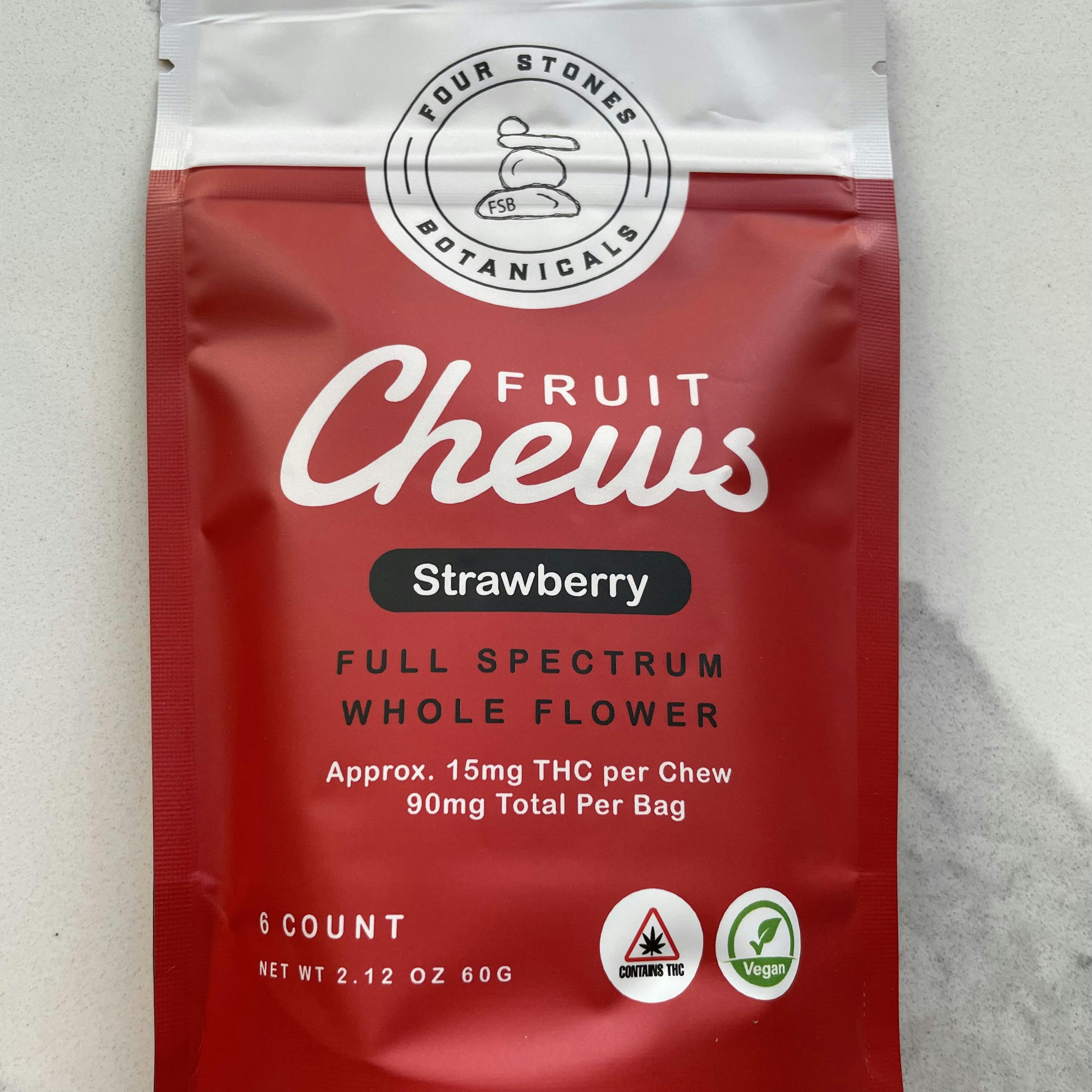 Four Stones Botanicals - Strawberry Fruit Chews (90mg Full Spectrum)