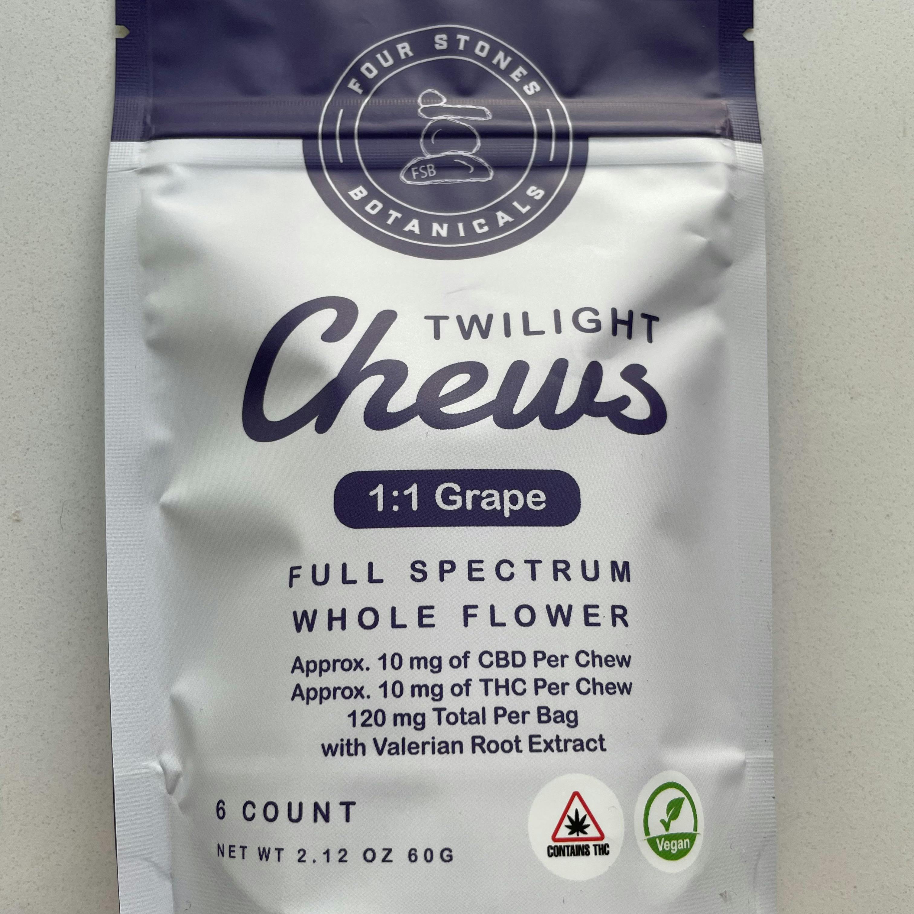 Four Stones Botanicals - Grape Twilight Chews 1:1 (60mg THC x 60mg CBD)