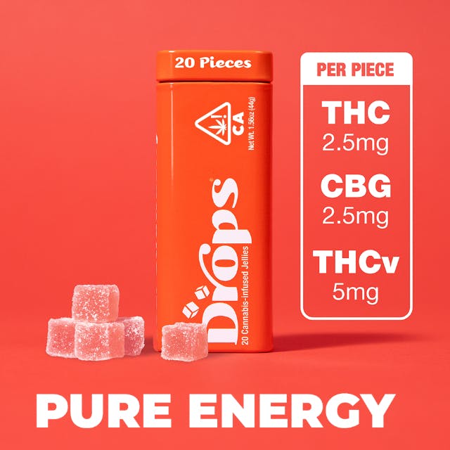 Drops: ENHANCED - STRAWBERRY 1:1:1 THC:CBG:THCV GUMMIES - 20PK