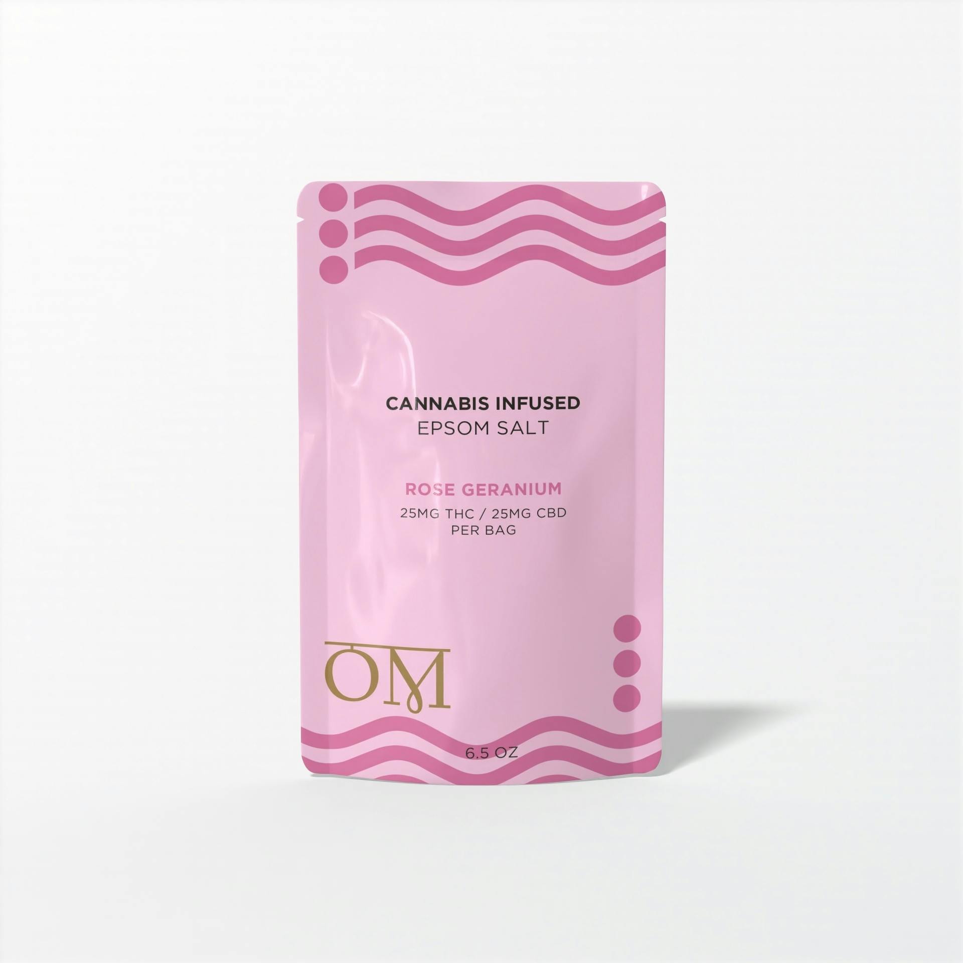 OM | 1:1 LIVING BATH SALT | ROSE GERANIUM | 25MG THC:25MG CBD - 25 mg
