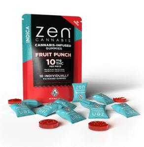 Zen Fruit Punch Indica 100mg Gummies