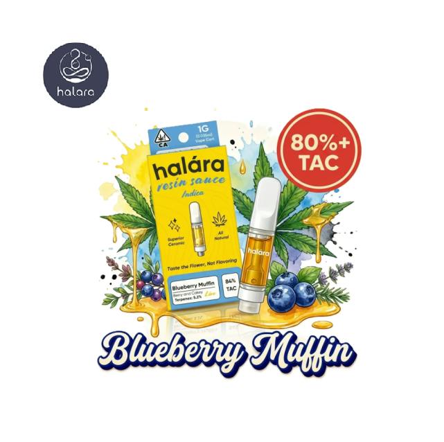 HALARA BLUEBERRY MUFFIN 1G LIVE RESIN SAUCE CARTRIDGE