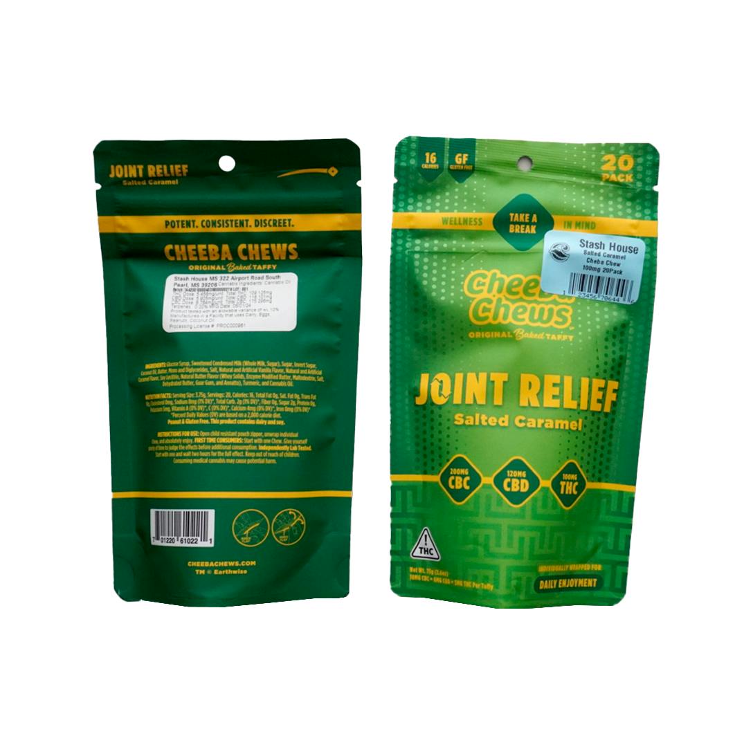 Cheeba Chews | Joint Relief Salted Caramel Taffy | 100mg | 20ct | 5mg/ea