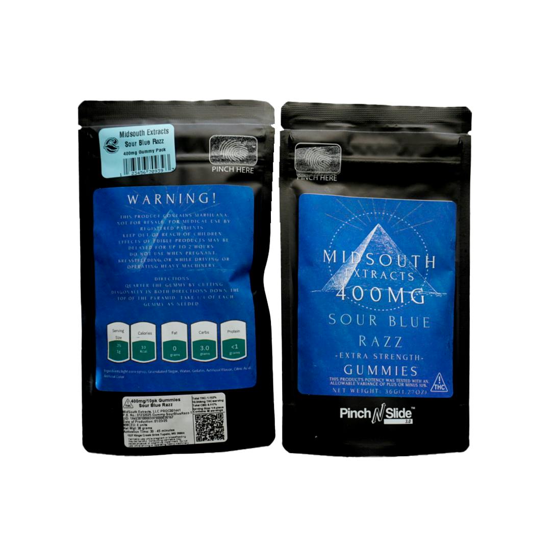 Sour Blue Razz Gummies | 400mg | 10ct | 40mg/ea