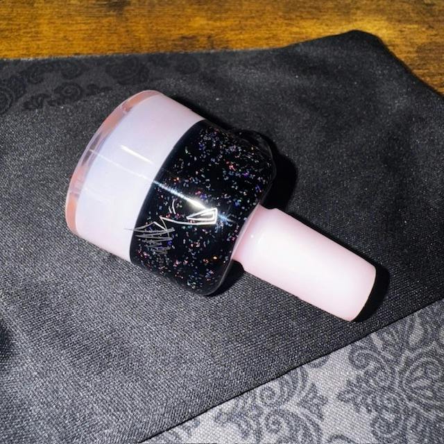 HandBlown Glass Bowl Black - Pink