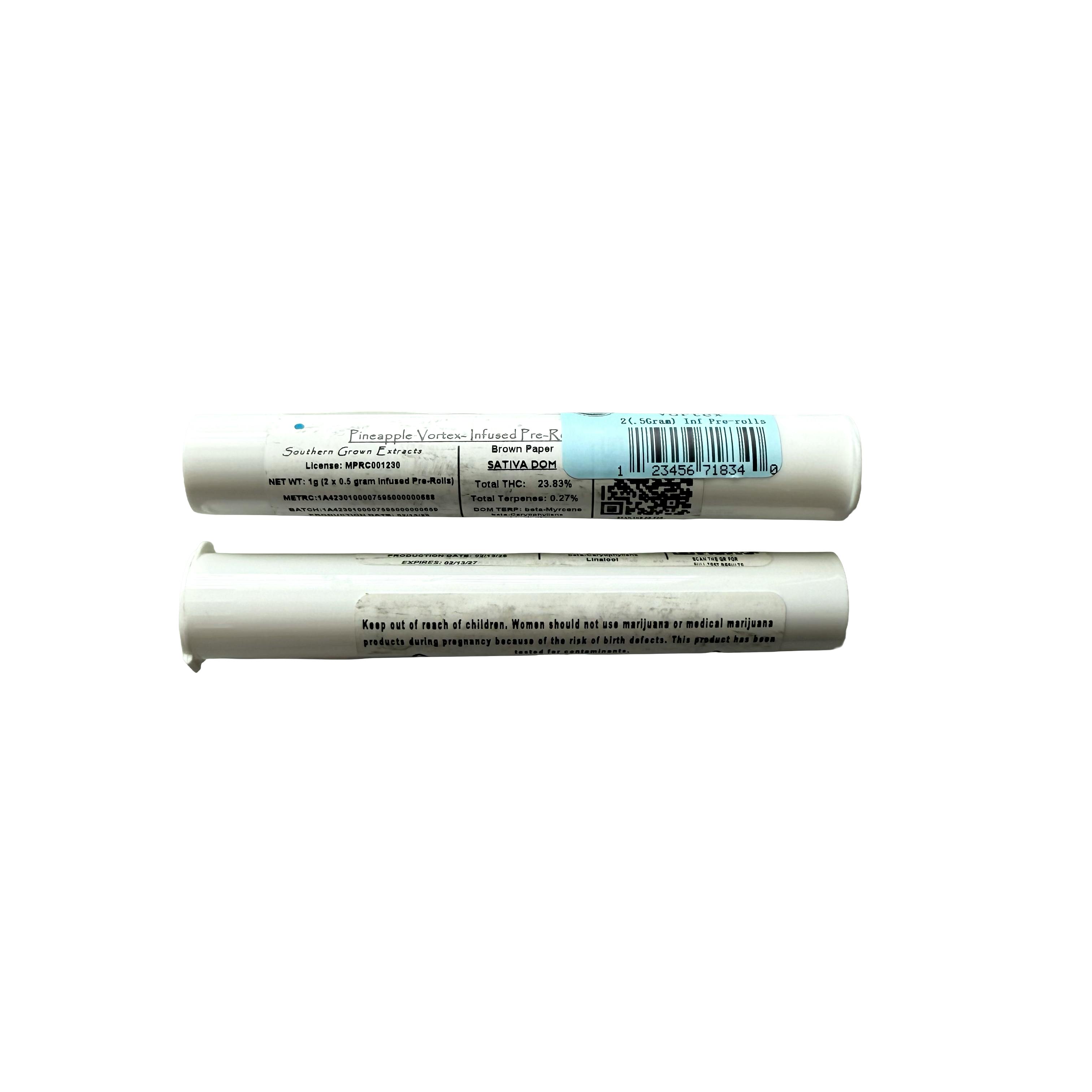 2(.5G)|Southern Grown Therapeutics|Pineapple Vortex INF Pre-roll at Cream Cannabis Company