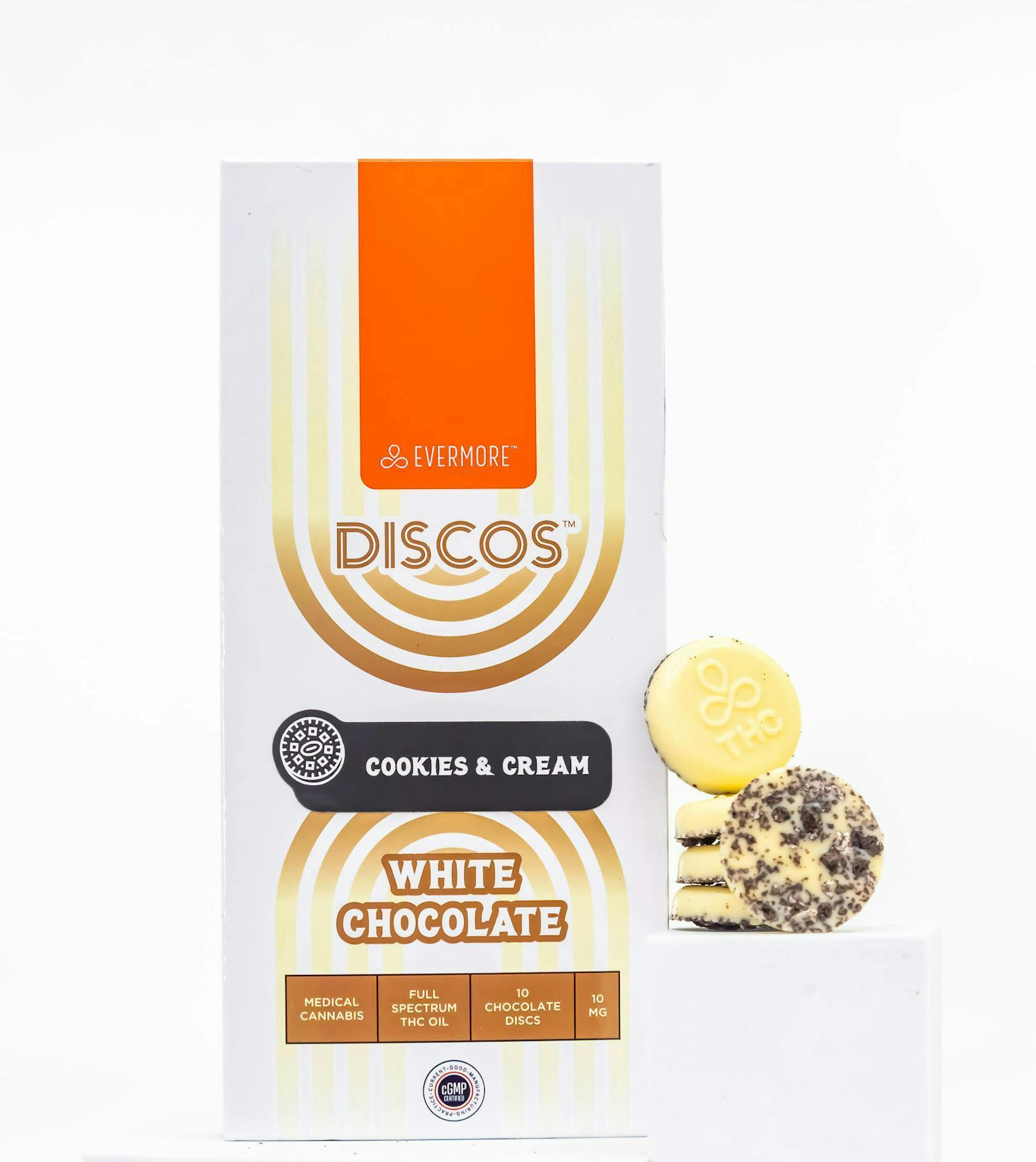 Discos White Chocolate w/ Cookies & Cream [10mg THC] || Evermore