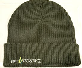 stay POSITIVE - Green Beanie