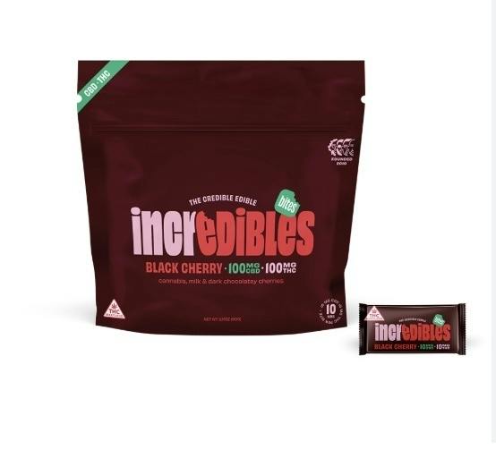 Black Cherry 1:1 [10mg CBD: 10mg THC] Chocolate Bites || Incredibles at Positive Energy Dispensary - Ocean City