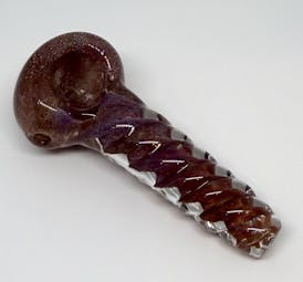 3" Twisted Frit Glass Pipe [Brown]