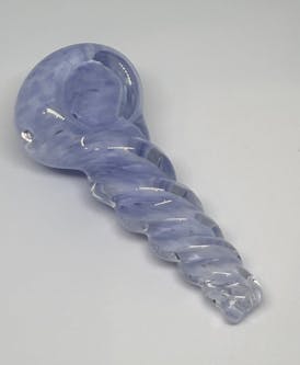 3" Twisted Frit Glass Pipe [Perriwinkle]