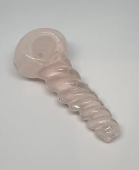 3" Twisted Frit Glass Pipe [Light Pink]