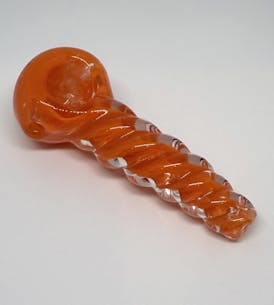 3" Twisted Frit Glass Pipe [Orange]