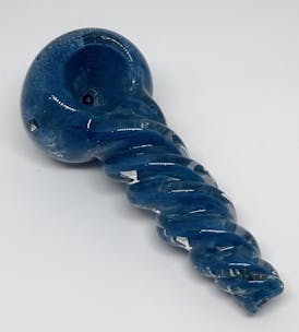 3" Twisted Frit Glass Pipe [Blue]
