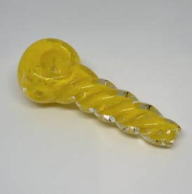 3" Twisted Frit Glass Pipe [Yellow]