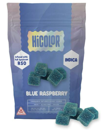 Blue Raspberry RSO [10mg THC] "Indica" Gummies || HiColor