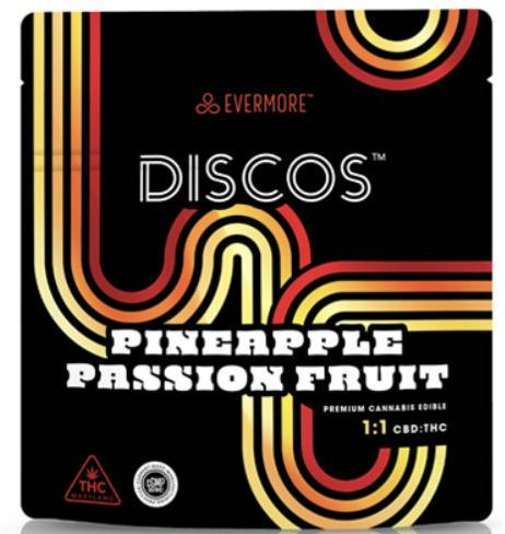 Discos Pineapple Passion Fruit 1:1 [10mgCBD : 10mgTHC] Gummies || Evermore