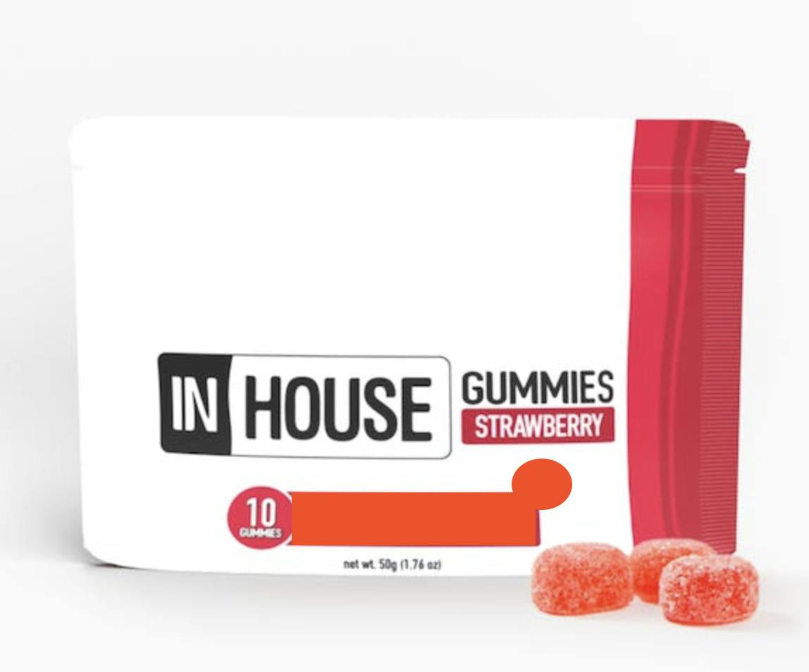 *HIGH DOSE* Strawberry 1:4 [10mg CBD : 40mg THC] Gummies || InHouse
