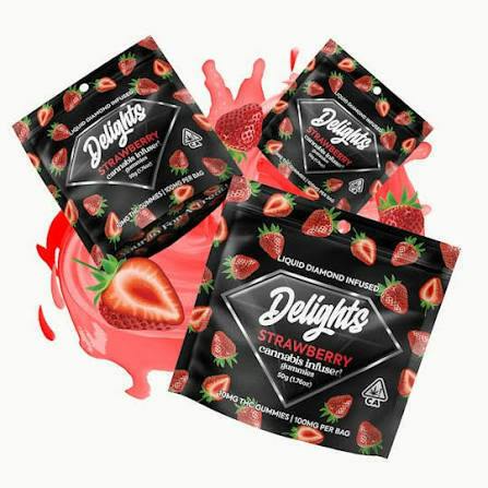 DELIGHTS | STRAWBERRY | 10MG LIQUID DIAMONDS GUMMIES | 10PK