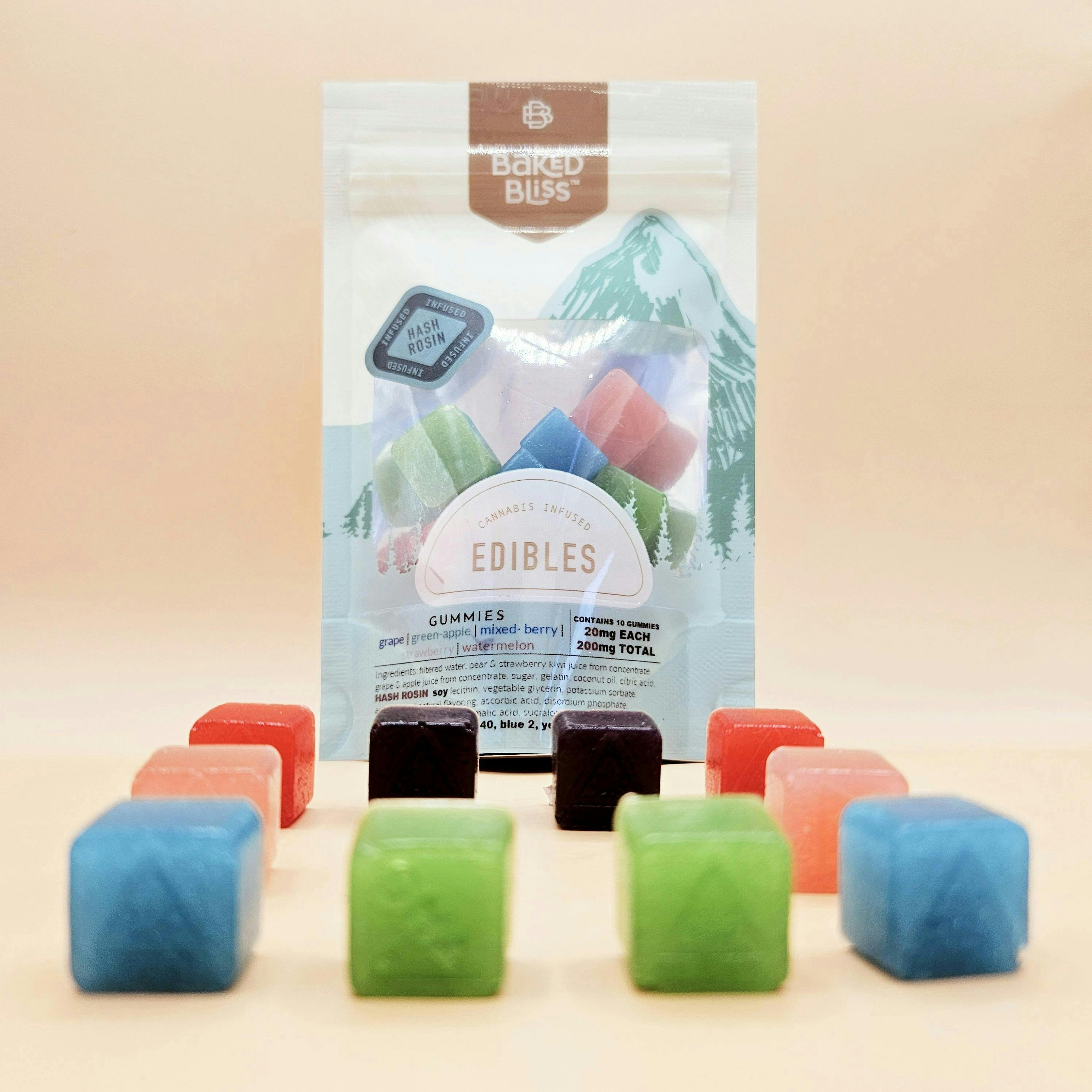 200mg Hash Rosin Gummies - Baked Bliss