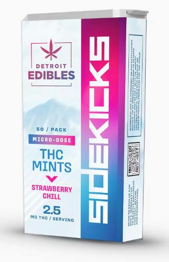Detroit Edible Sidekick Strawberry Chill THC Mints 125MG