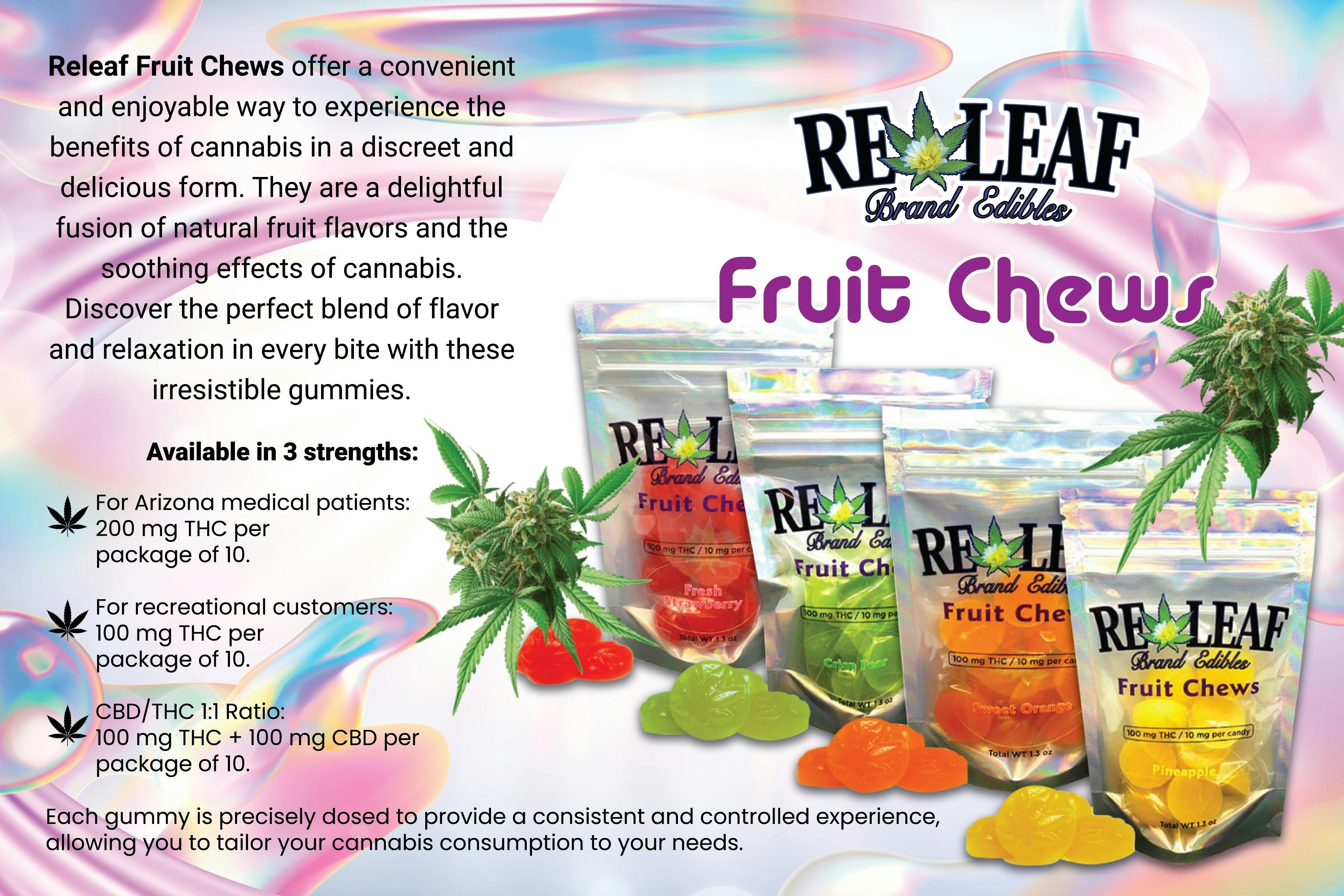 Releaf Brands Fruit Chews - 100mg | Cherry