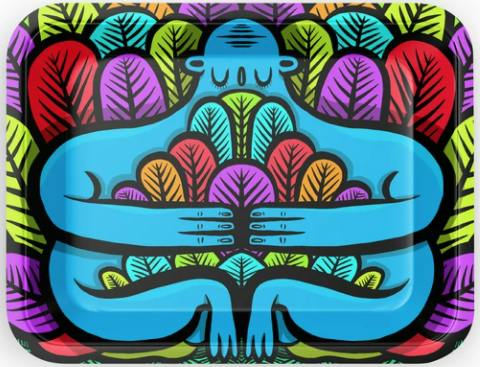 Blue Statue Rolling Tray - Medium