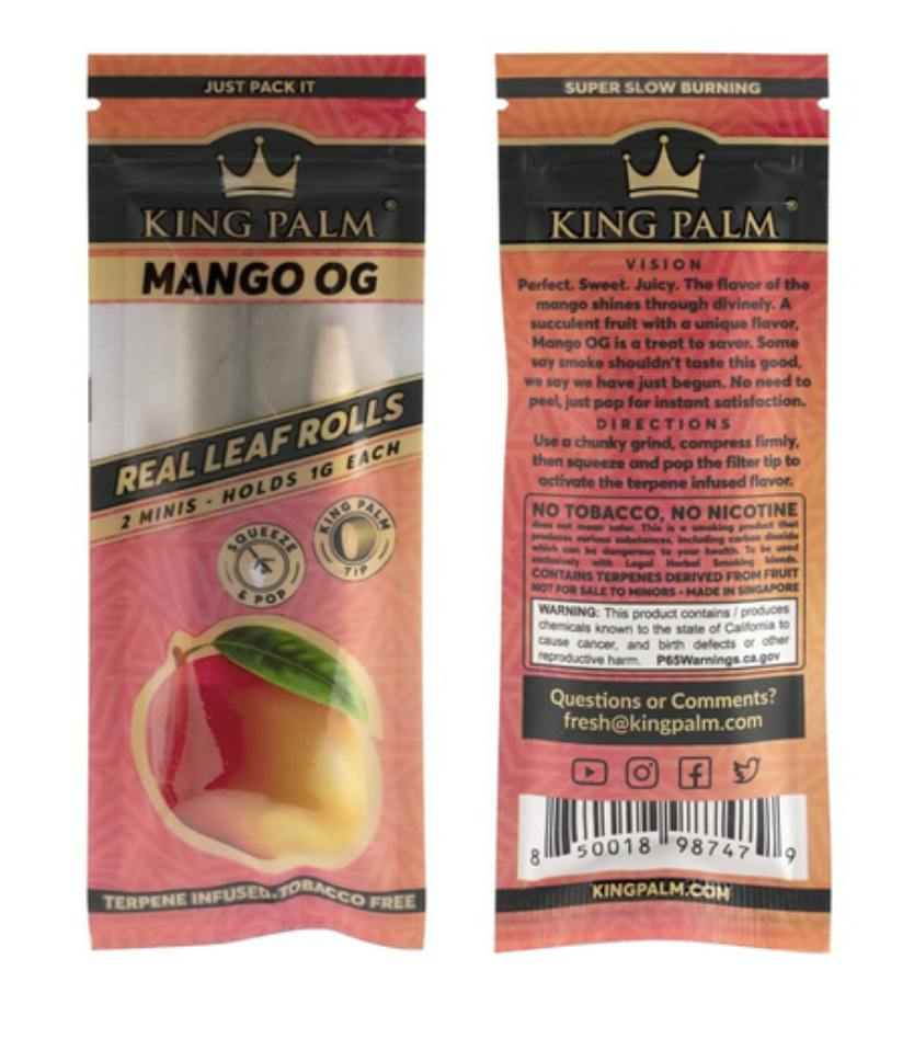 King Palm Mini Pre-Rolls 2 Pk - Mango