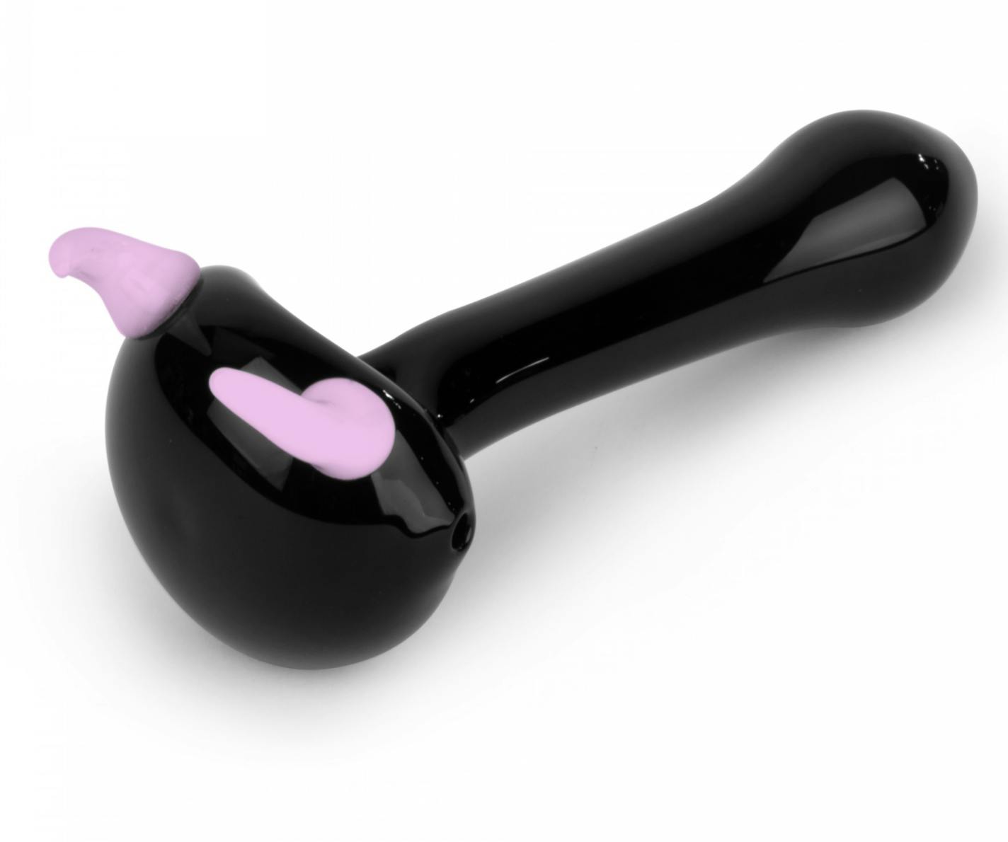 Red Eye Glass 4.5" Pink Horn Hand Pipe